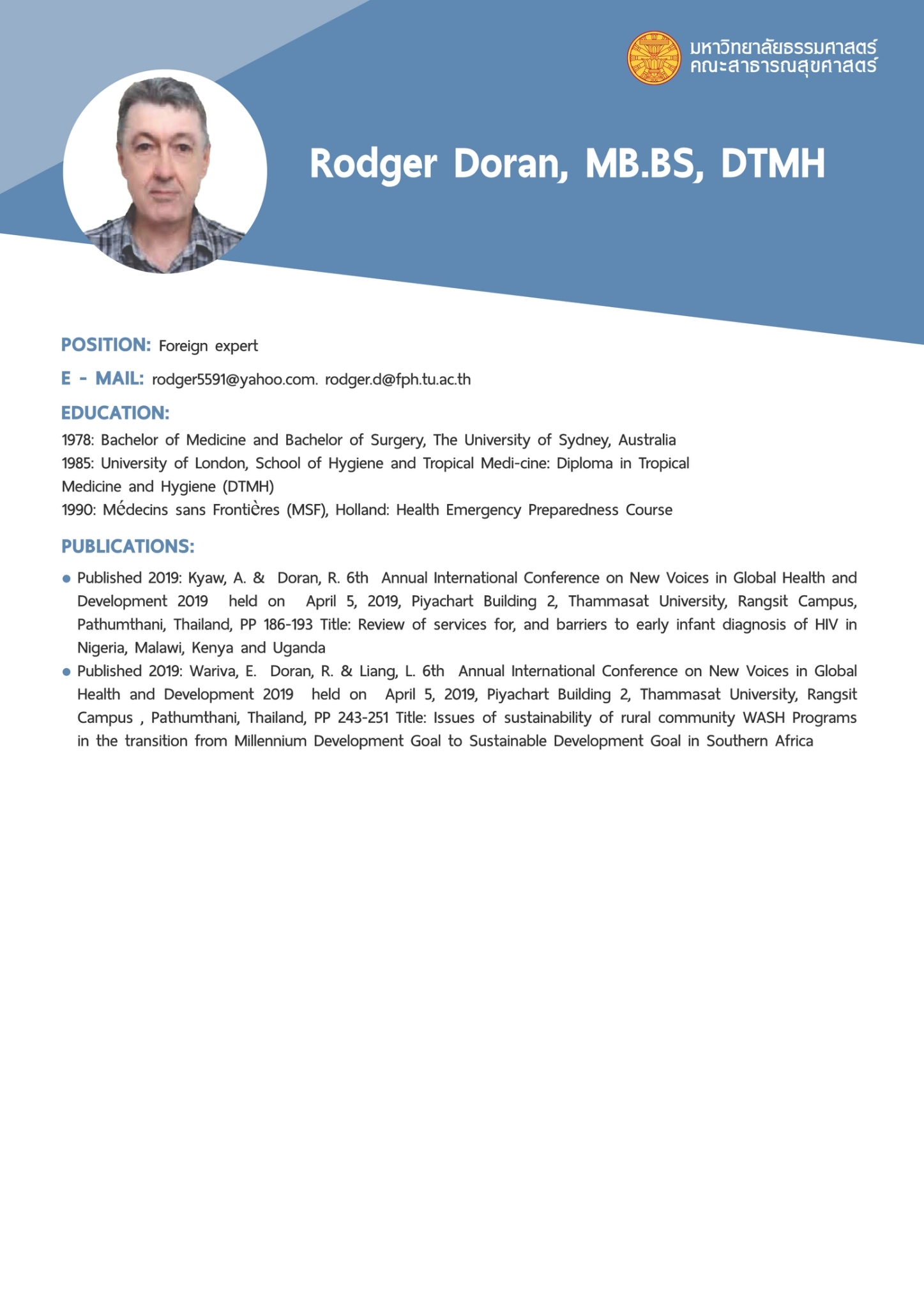 CV: Faculty of Public Health